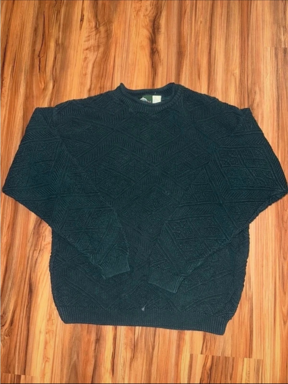 Jantzen Dark Green Textured Crewneck Sweater